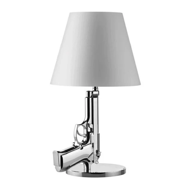 Restaurant hotel bedroom decorative standing table lamp resin made living room modern luxury gold gun shape table lamp - Image 5