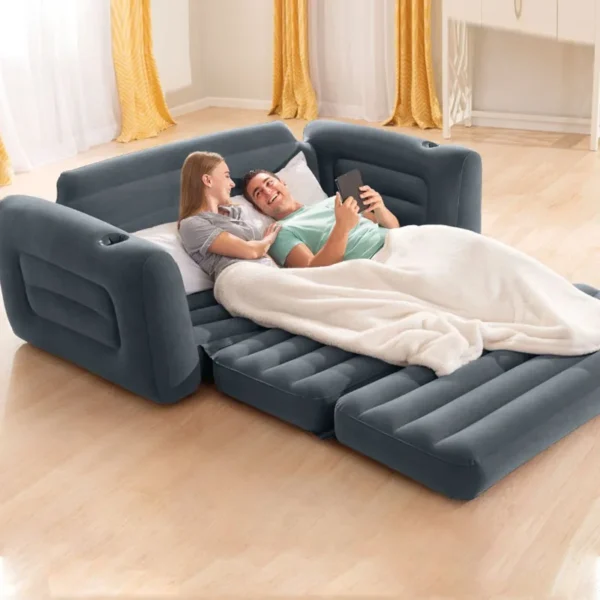 High Quality Nordic Competitive foldable sleeper living room pull out chair sofas furniture folding air inflatable sofa cum bed - Image 3