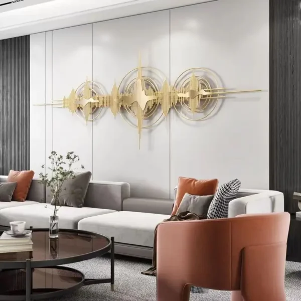 140X52cm light luxury 3d wall hanging mirrored decorative large gold metal Handicraft art home decor - Image 4