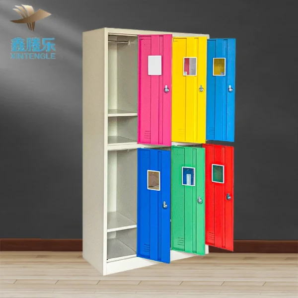 Professional direct custom logo 6 Door Metal Structure Steel Wardrobe Lockers Cabinet - Image 5