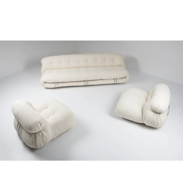 New design Afra & Tobia Scarpa Soriana living room Sofa Set loveseat bench with stainless steel frame - Image 2