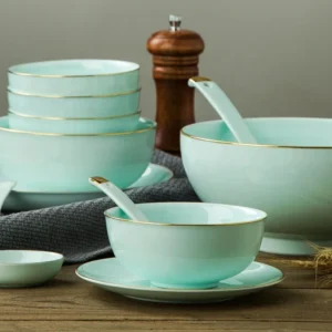 56PCS Household kitchen gadgets Jingdezhen Porcelain Bowl Dish Ceramic Dinner set Bone China Tableware Set