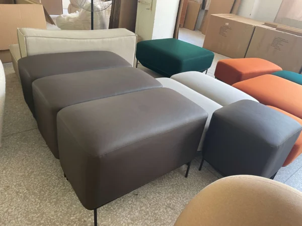 DISEN Modern Mozaikk stool bench Low square stool lobby restroom living room chair fabric upholstered living room home furniture - Image 5
