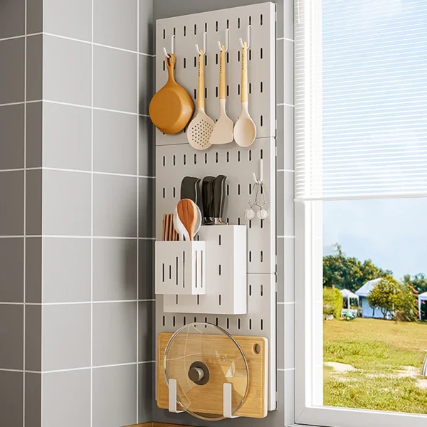 3 stainless steel Kitchen bathroom organizer corner shelf wall-mounted storage rack seasoning tableware spoon fork dish drying - Image 2