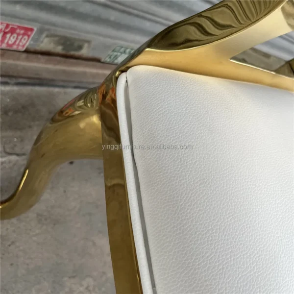 wedding Flower Top backrest stainless steel chair banquet dining room chair - Image 3