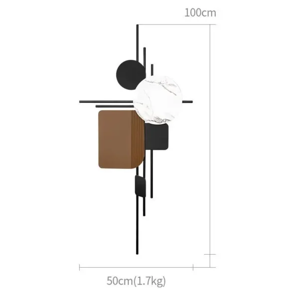 Simple modern wall mounted wall decor iron art decoration home wall hanging large metal decor for living room - Image 5