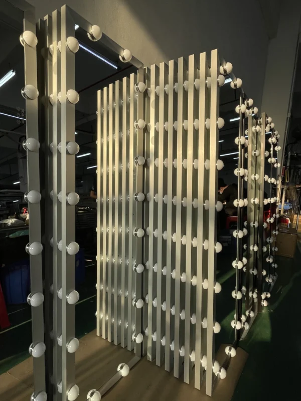 US Stocks Free Dressing Standing LED Large Oversized Wall Mounted Body Floor Mirror Full Length with light bulbs for Bedroom - Image 3