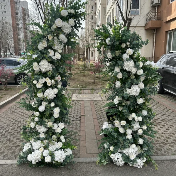 IFG outdoor wedding arch backdrop decor corner swag eucalyptus greenery garland flower arch arrangement - Image 3