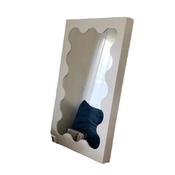 stylish wooden dressing mirror design wavy Mirror full-body wall-mounted full-length mirror for bedroom - Image 6