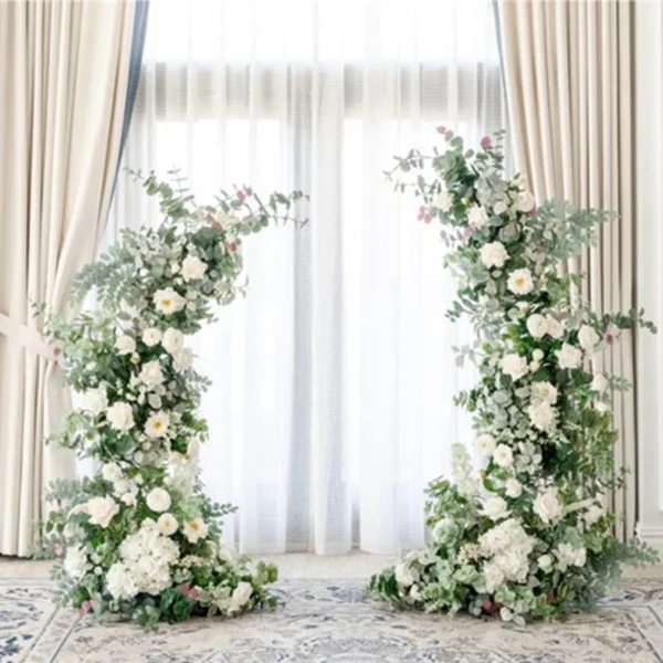 IFG outdoor wedding arch backdrop decor corner swag eucalyptus greenery garland flower arch arrangement - Image 5