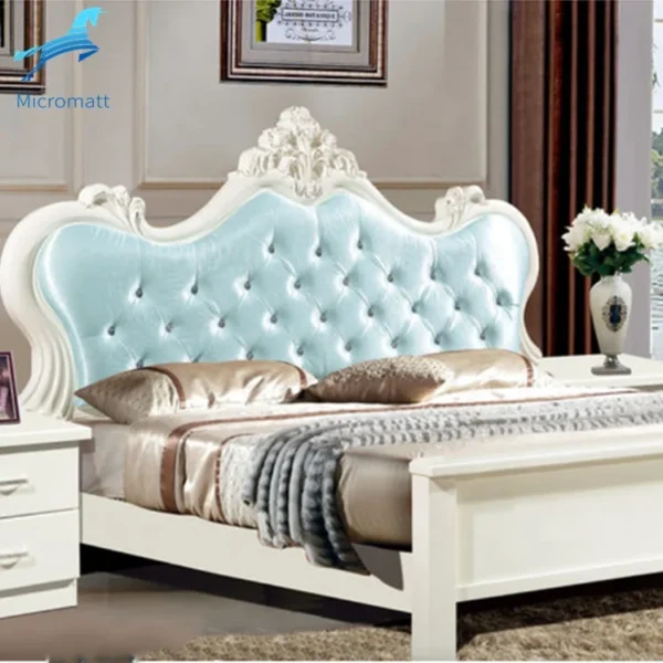 Wood Bedroom Set Furniture Room Double King Size Modern Bed Frame - Image 2
