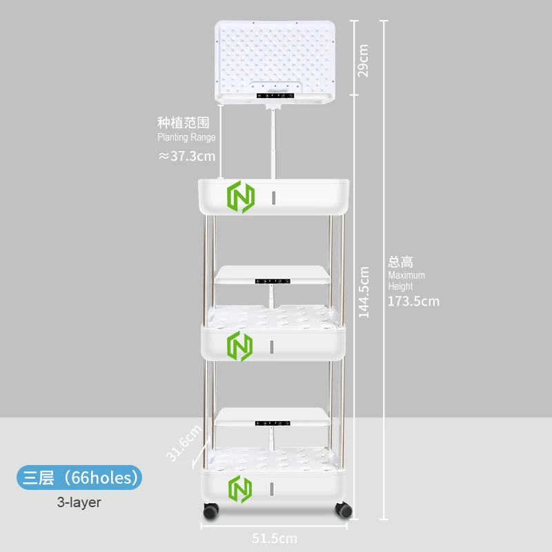 Farming Hydro Herb/Flower/Vegetable Garden Agricultural Greenhouse Soilless Culture 66Holes Vertical Hydroponic Growing Tower