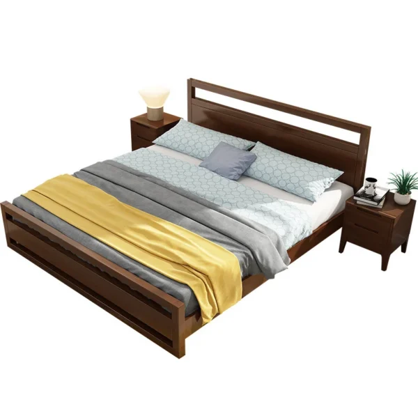 upholstered popular thick wooden frame simple design comfortable fabrics leather large size bedroom household furniture soft bed - Image 6
