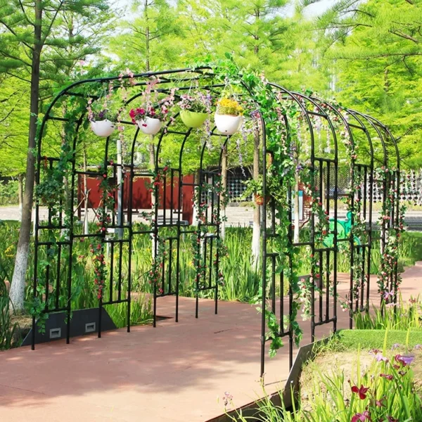 DIY Titan Garden Metal Arch Arbor trellis  For Roses, Clematis And Scarlet Runner Beans - Image 4