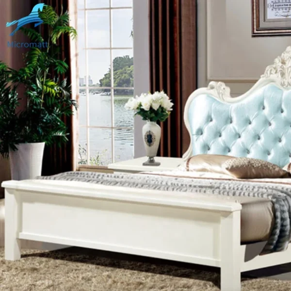 Wood Bedroom Set Furniture Room Double King Size Modern Bed Frame - Image 4
