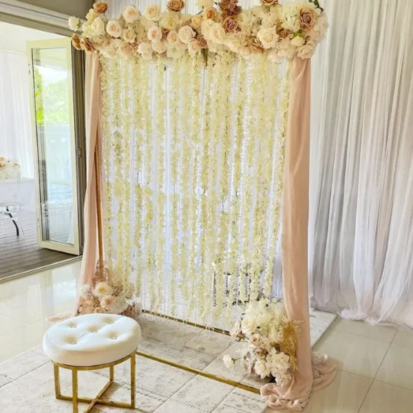 GIGA outdoor wedding arch backdrop metal golden flower frame arch stand metal arched doors - Image 3