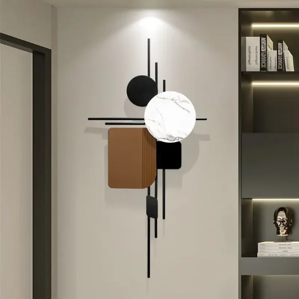 Simple modern wall mounted wall decor iron art decoration home wall hanging large metal decor for living room - Image 2