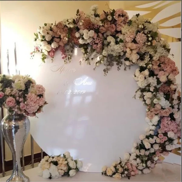 Wrought iron ring arch birthday wedding background decor artificial flower stand outdoor lawn shelf - Image 2