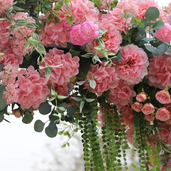 High quality best-selling wedding arch pink peony artificial rose arch outdoor wedding decorations - Image 5