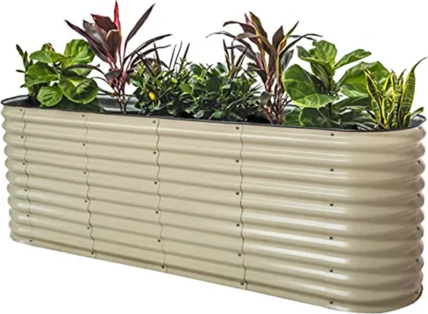Dropship 32" Tall 12N1 Garden Raised Bed Kits Galvanized Planter Box Outdoor Oval for Herbs and Flower - Image 3