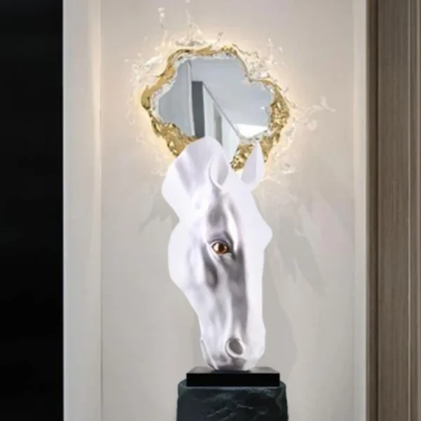 Porch Sculpture Decoration Resin Crafts Artifact Office Home Accessories Horse Head Sculpture Resin Craft Ornament - Image 6