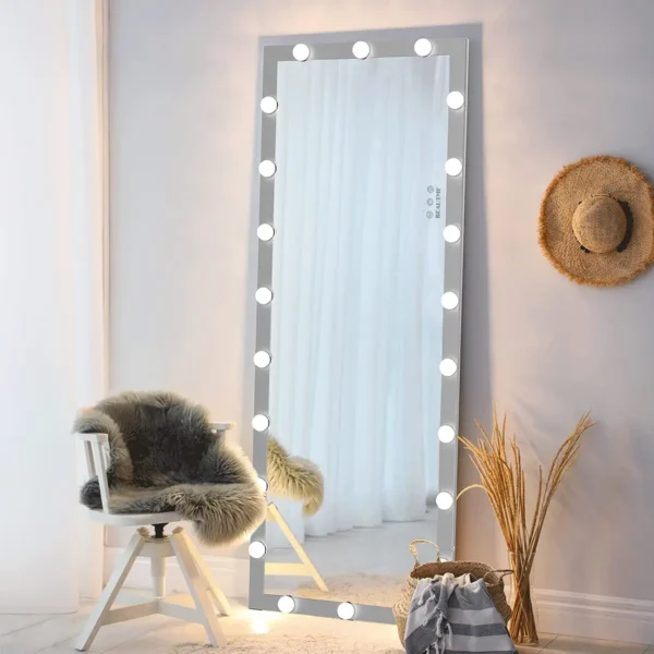 US Stocks Free Dressing Standing LED Large Oversized Wall Mounted Body Floor Mirror Full Length with light bulbs for Bedroom - Image 6