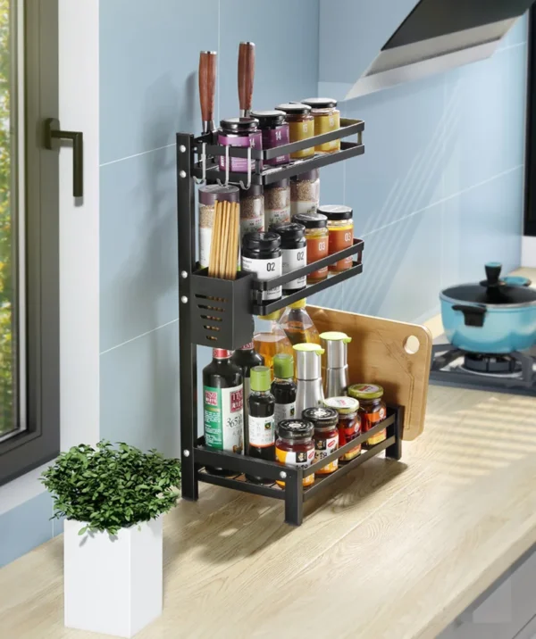 Experienced Factory Offer Kitchen Finishing Seasoning Rack With Cover - Image 4