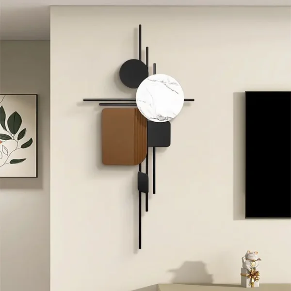 Simple modern wall mounted wall decor iron art decoration home wall hanging large metal decor for living room - Image 4