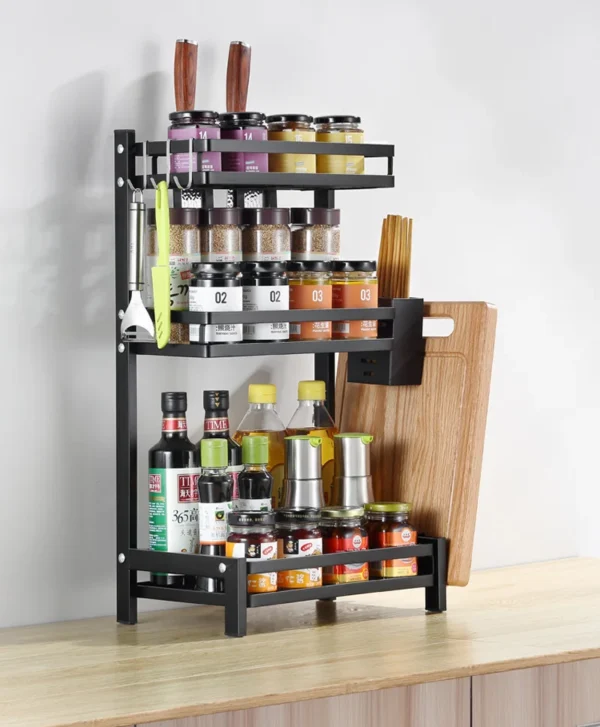 Experienced Factory Offer Kitchen Finishing Seasoning Rack With Cover - Image 3