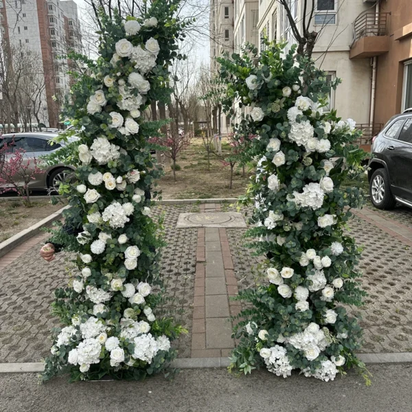 IFG outdoor wedding arch backdrop decor corner swag eucalyptus greenery garland flower arch arrangement - Image 4