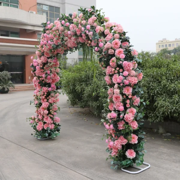 High quality best-selling wedding arch pink peony artificial rose arch outdoor wedding decorations - Image 6