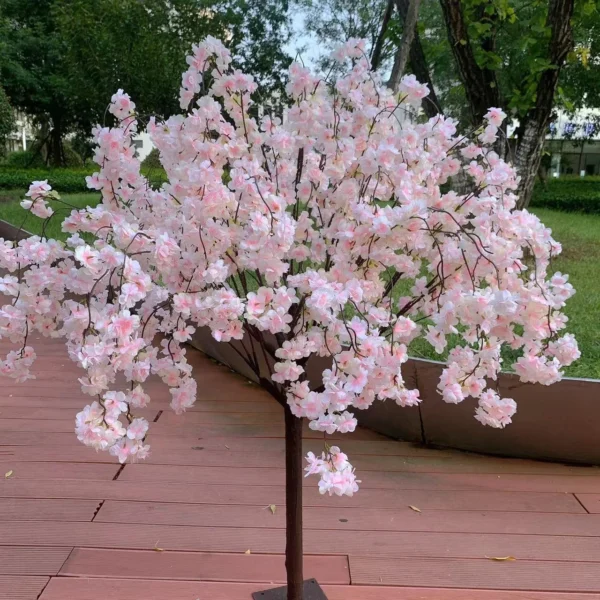 O-X502 Wedding Events Decorations Table Tree White Pink Artificial Cherry  Blossom Tree Indoor Outdoor 5ft Cherry Blossom Tree - Image 3