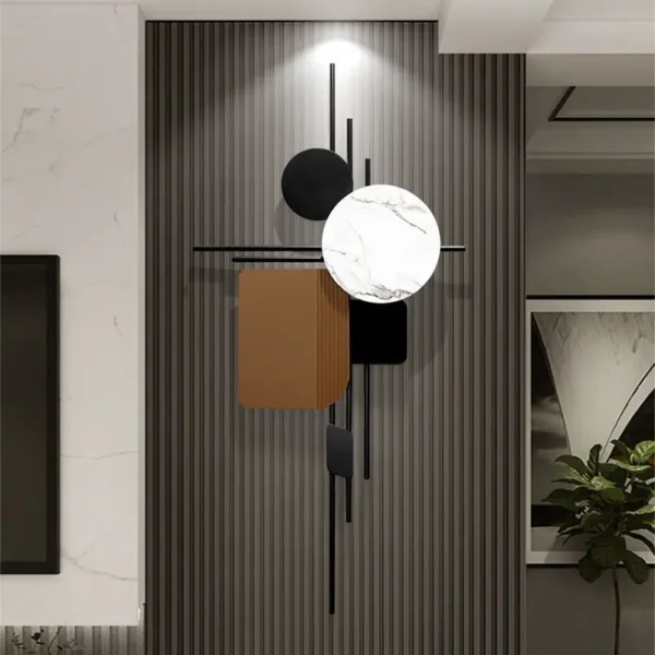 Simple modern wall mounted wall decor iron art decoration home wall hanging large metal decor for living room - Image 3