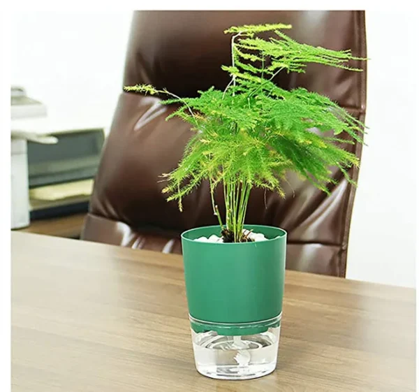 3.2 Inch Self Watering Flower Pot Modern Decorative Plastic Planter with Extra Large Water Storage for House Plants - Image 2