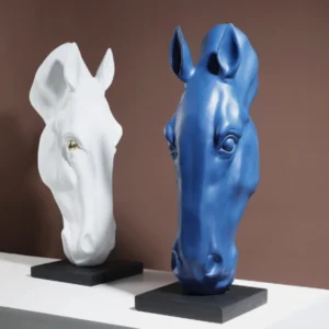 Porch Sculpture Decoration Resin Crafts Artifact Office Home Accessories Horse Head Sculpture Resin Craft Ornament