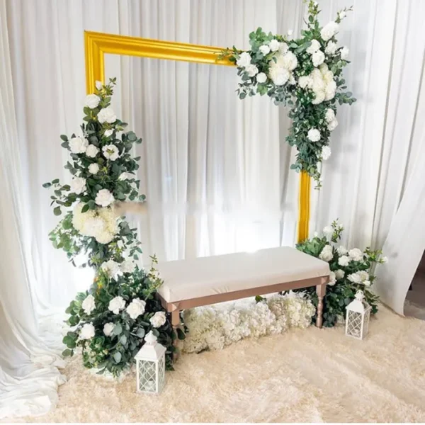 GIGA outdoor wedding arch backdrop metal golden flower frame arch stand metal arched doors - Image 2