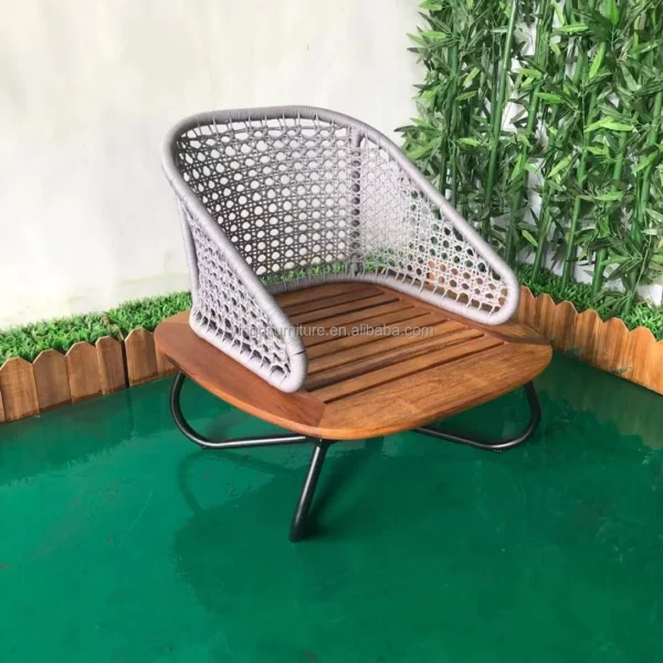 Rattan Sofa Nordic sunscreen waterproof leisure villa outdoor rope editing sofa - Image 4