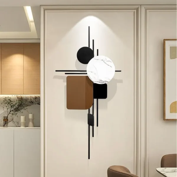 Simple modern wall mounted wall decor iron art decoration home wall hanging large metal decor for living room - Image 6