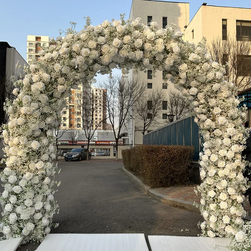 IFG 8feet customized silk rose flowers arch wedding ceremony flower arch