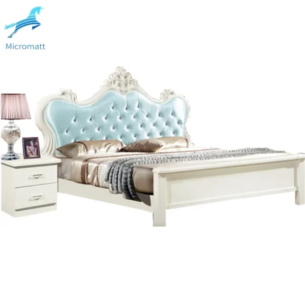 Wood Bedroom Set Furniture Room Double King Size Modern Bed Frame - Image 5