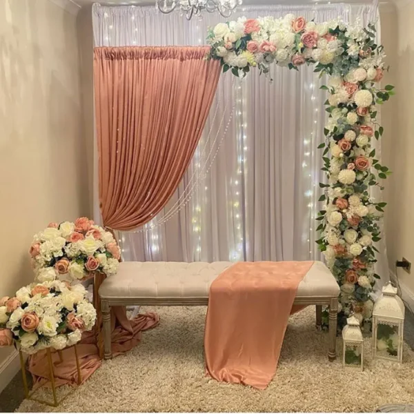 GIGA outdoor wedding arch backdrop metal golden flower frame arch stand metal arched doors - Image 4