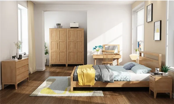 upholstered popular thick wooden frame simple design comfortable fabrics leather large size bedroom household furniture soft bed - Image 5
