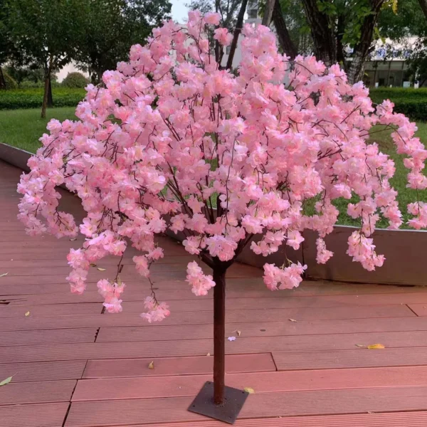 O-X502 Wedding Events Decorations Table Tree White Pink Artificial Cherry  Blossom Tree Indoor Outdoor 5ft Cherry Blossom Tree - Image 2