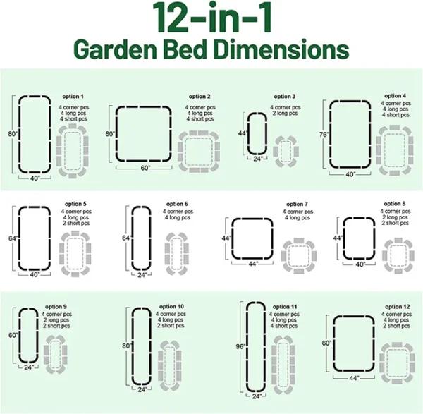 Dropship 32" Tall 12N1 Garden Raised Bed Kits Galvanized Planter Box Outdoor Oval for Herbs and Flower