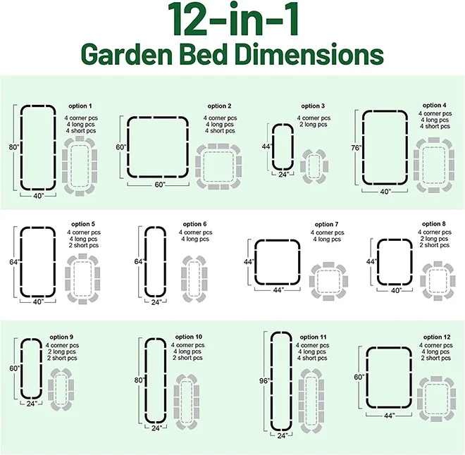 Dropship 32" Tall 12N1 Garden Raised Bed Kits Galvanized Planter Box Outdoor Oval for Herbs and Flower