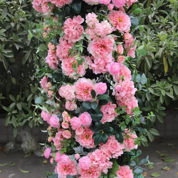High quality best-selling wedding arch pink peony artificial rose arch outdoor wedding decorations - Image 3