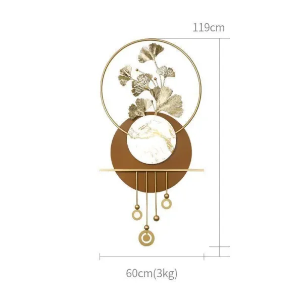 Modern 3d metal wall art decor handmade large ginkgo leaves wall hanging art sculpture wall decor items for living room - Image 5
