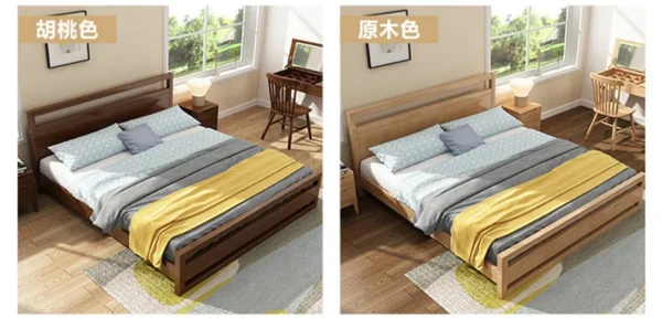 upholstered popular thick wooden frame simple design comfortable fabrics leather large size bedroom household furniture soft bed