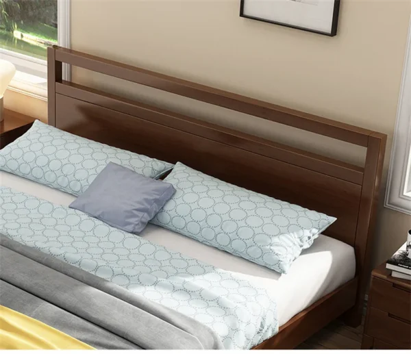 upholstered popular thick wooden frame simple design comfortable fabrics leather large size bedroom household furniture soft bed - Image 3