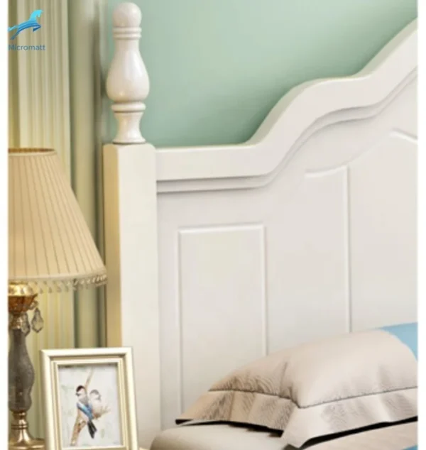 Nordic Style Bedroom Furniture White Color Practical King Size Wood Bed Frame - Image 2
